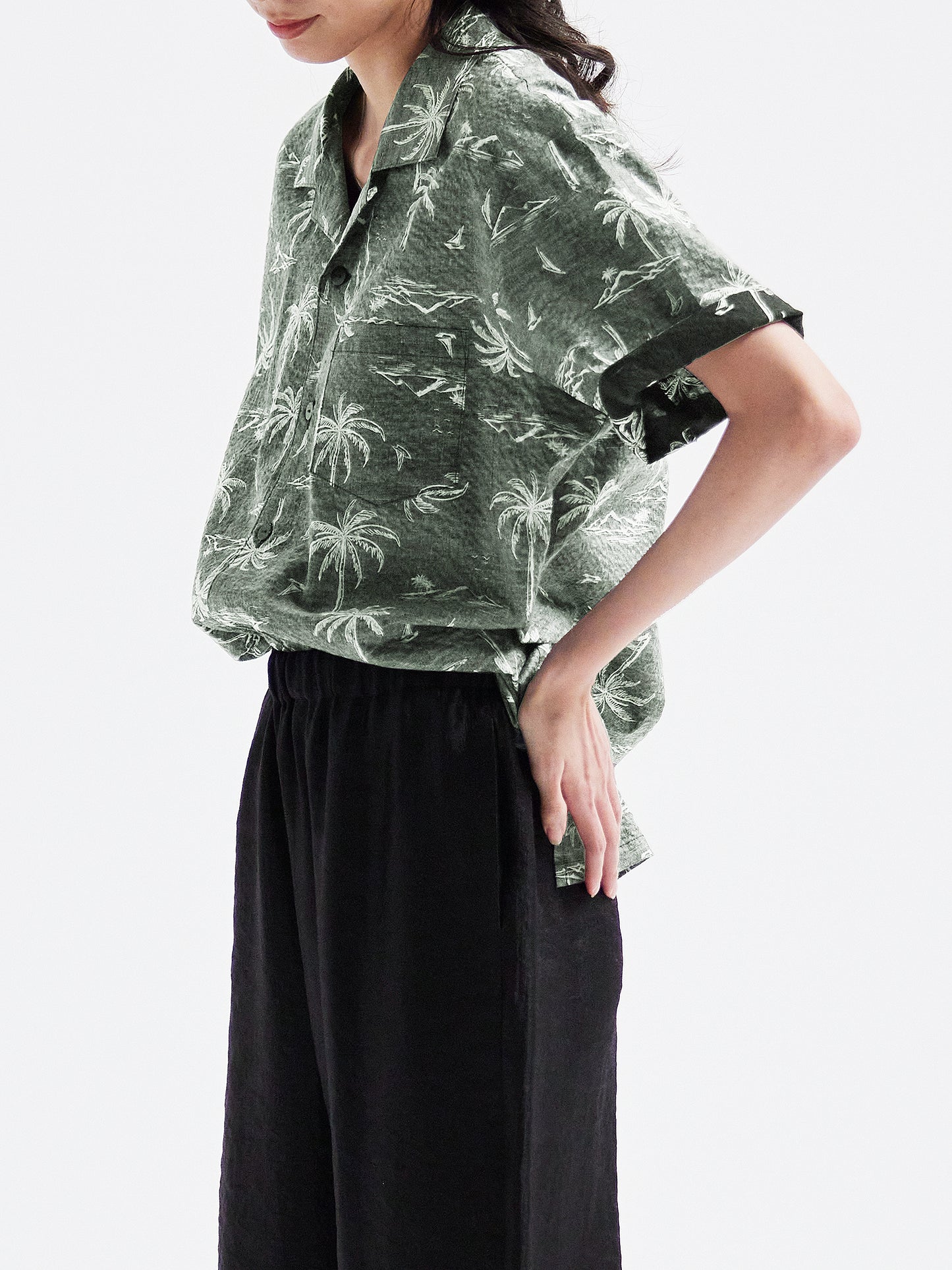 Aloha shirt khaki HA00086