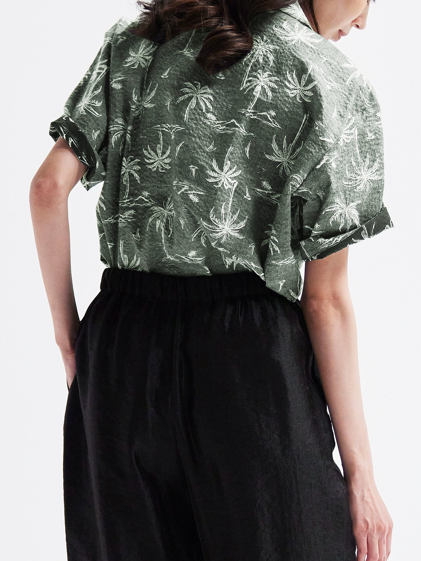 Aloha shirt khaki HA00086