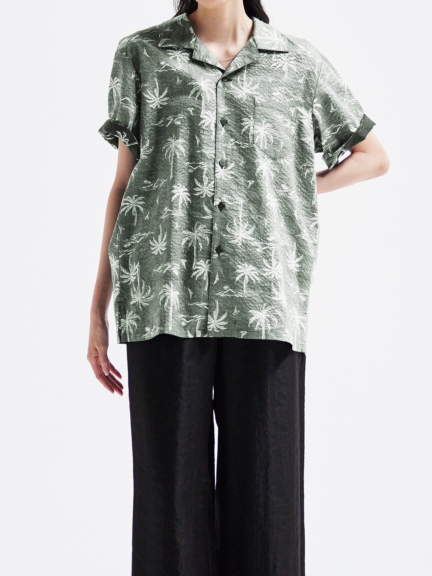 Aloha shirt khaki HA00086