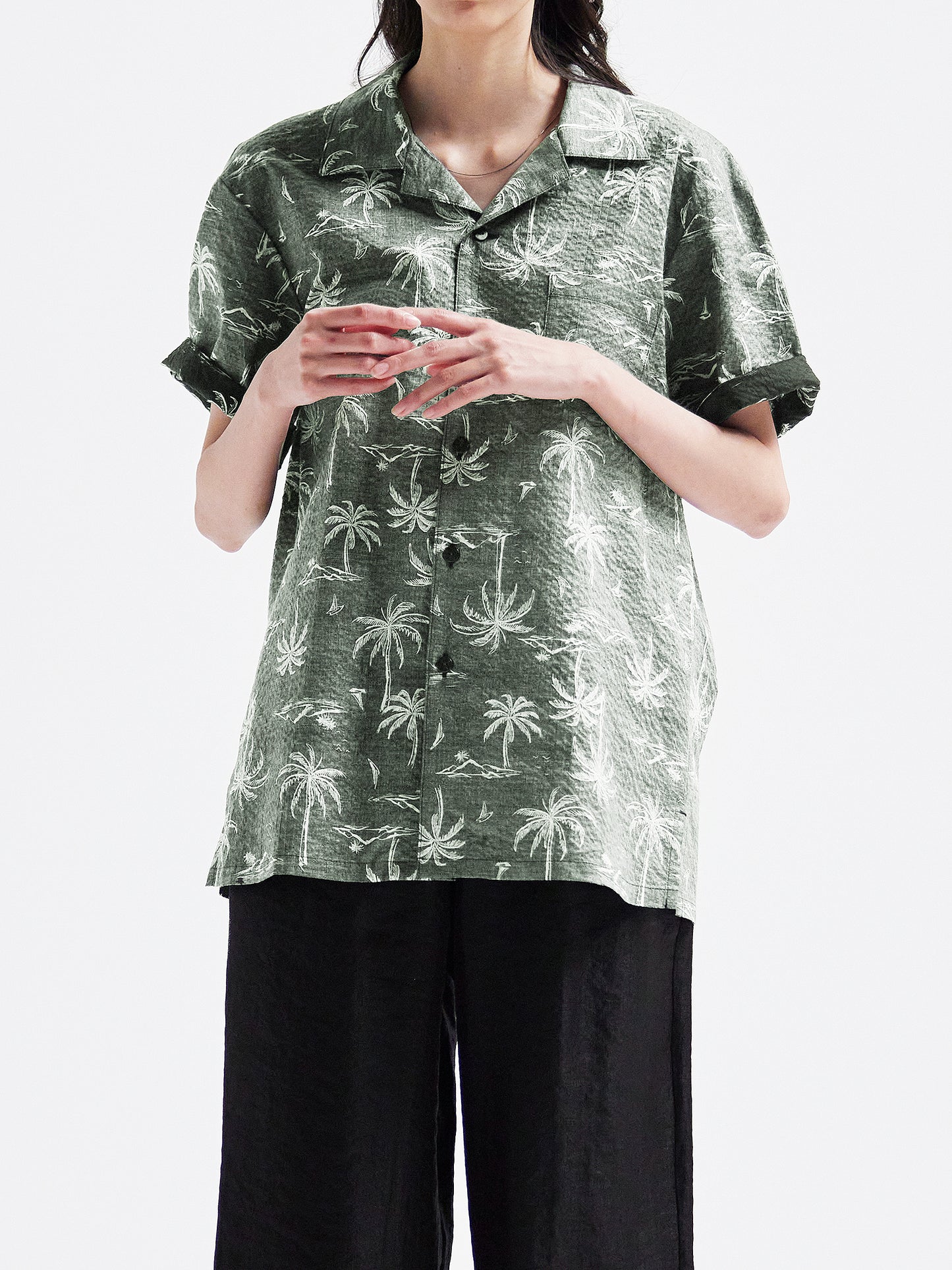 Aloha shirt khaki HA00086