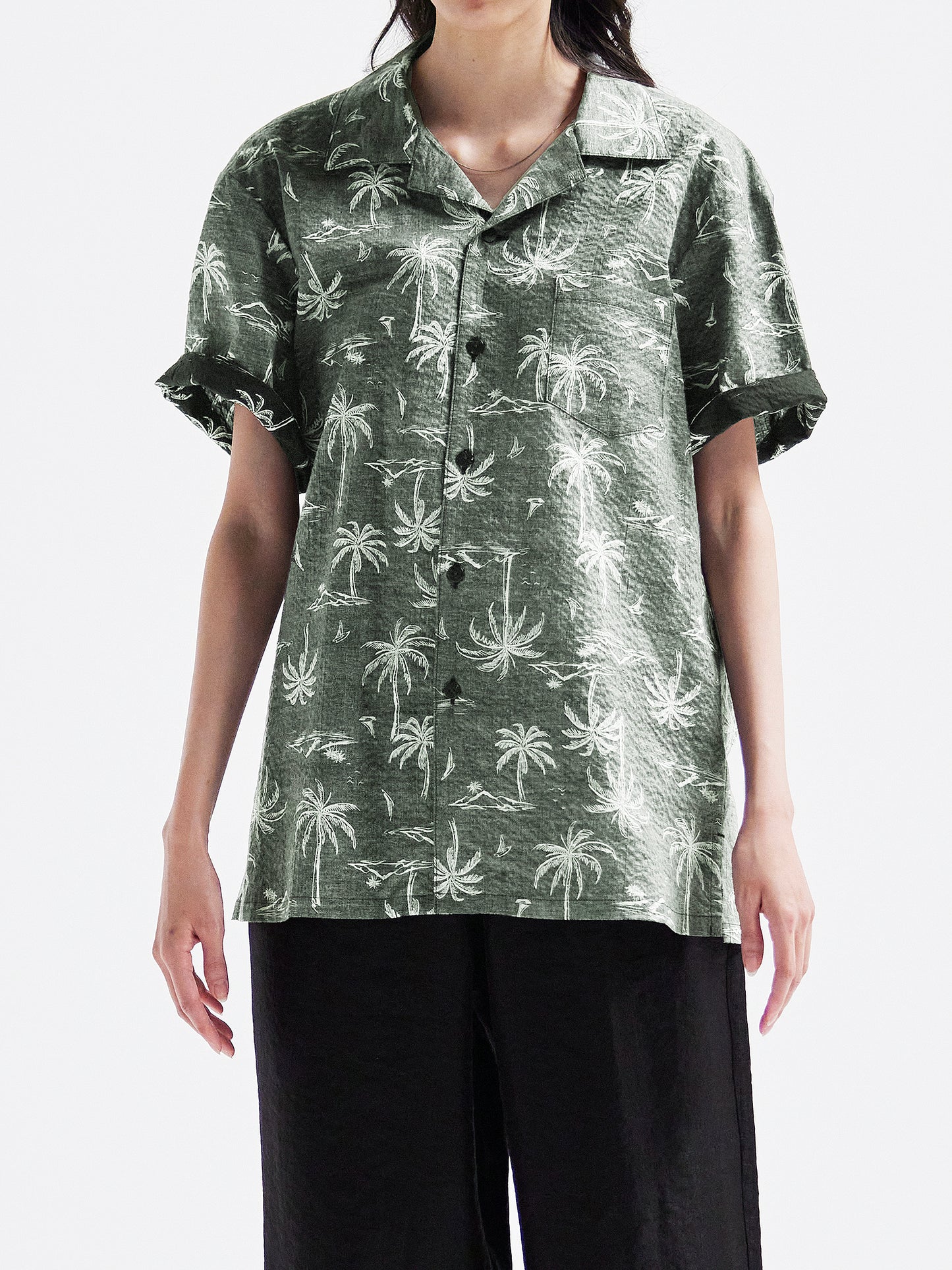 Aloha shirt khaki HA00086