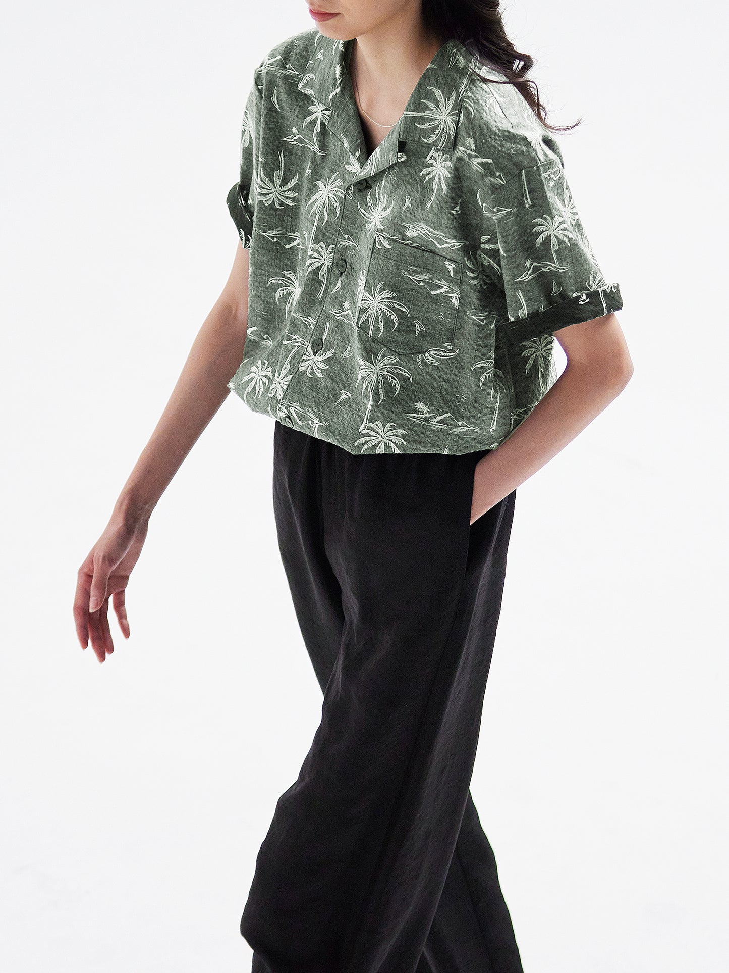 Aloha shirt khaki HA00086