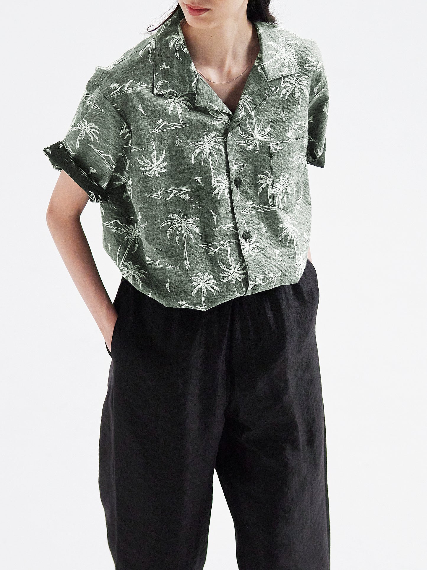 Aloha shirt khaki HA00086