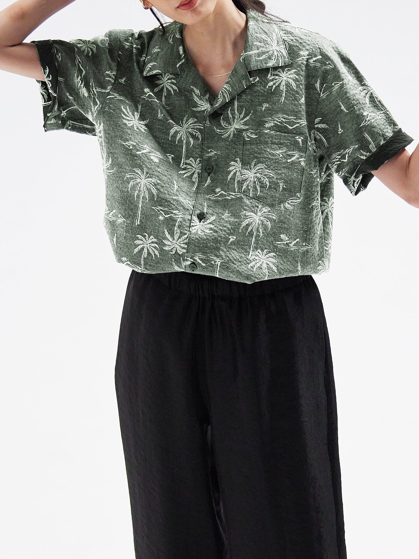 Aloha shirt khaki HA00086