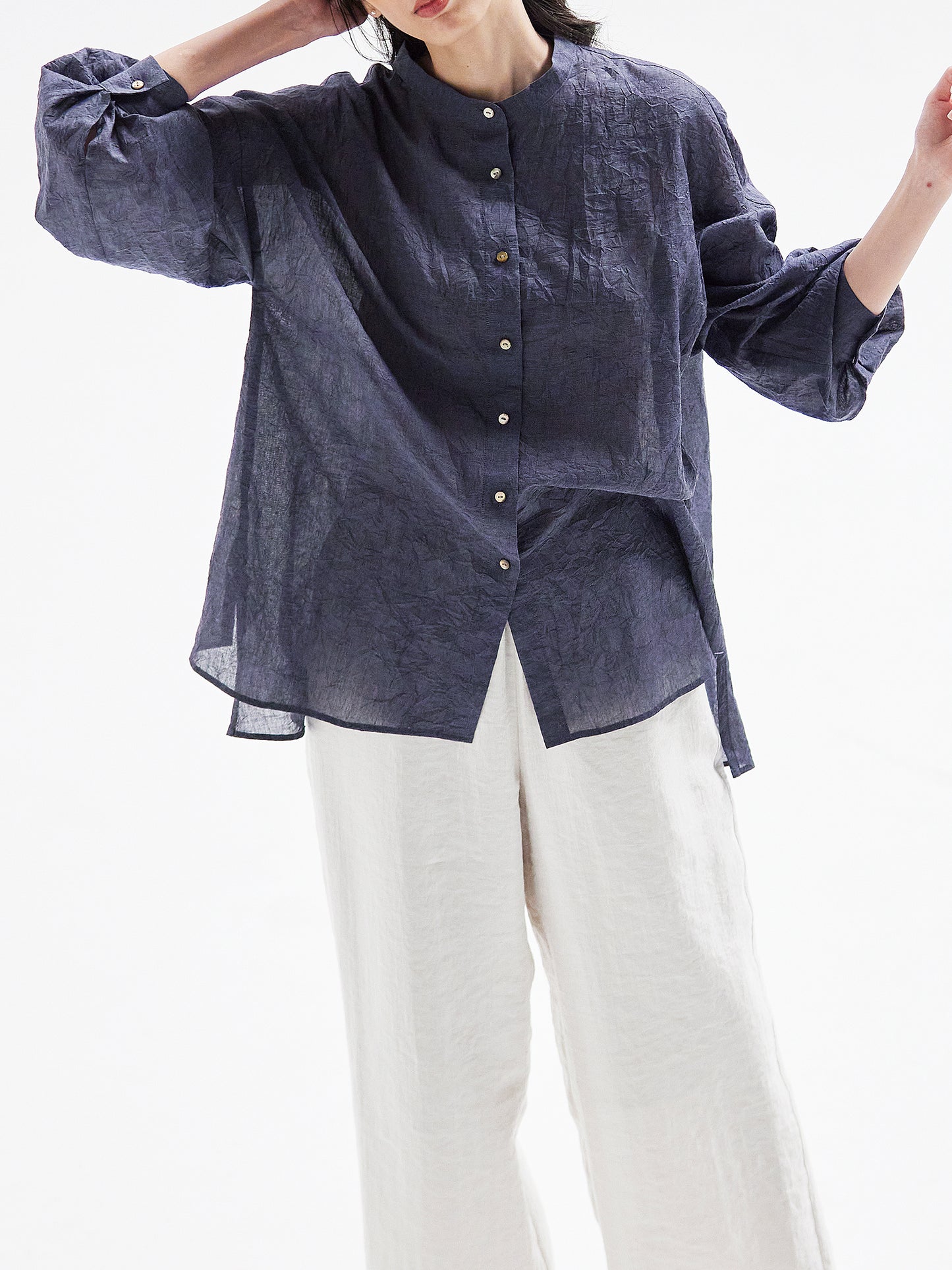 Navy Blouse HA00075