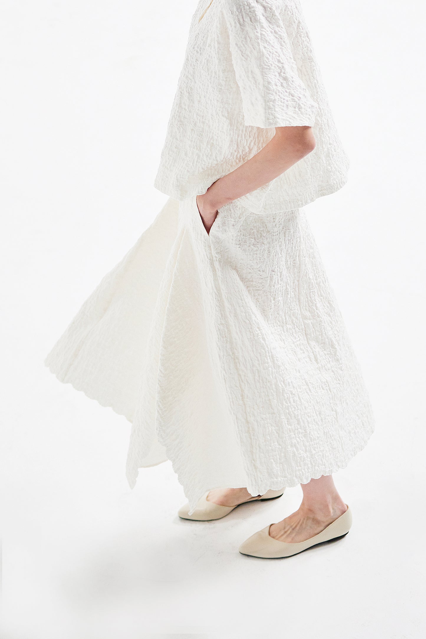 裙子 米白色 HA00094