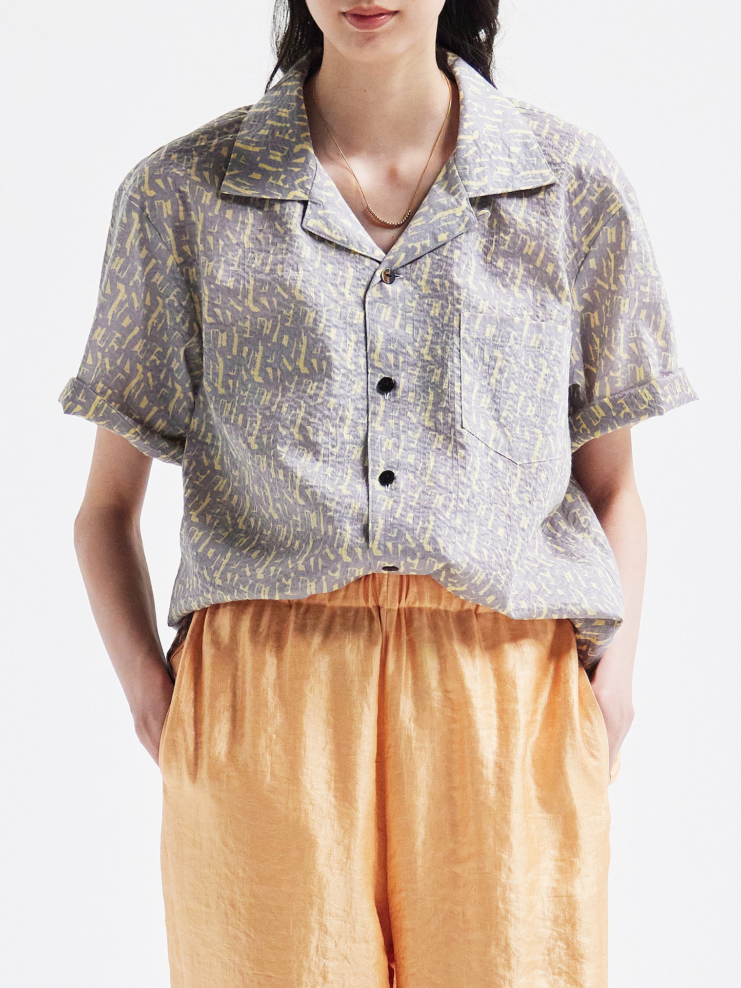 Aloha shirt grey/yellow HA00087
