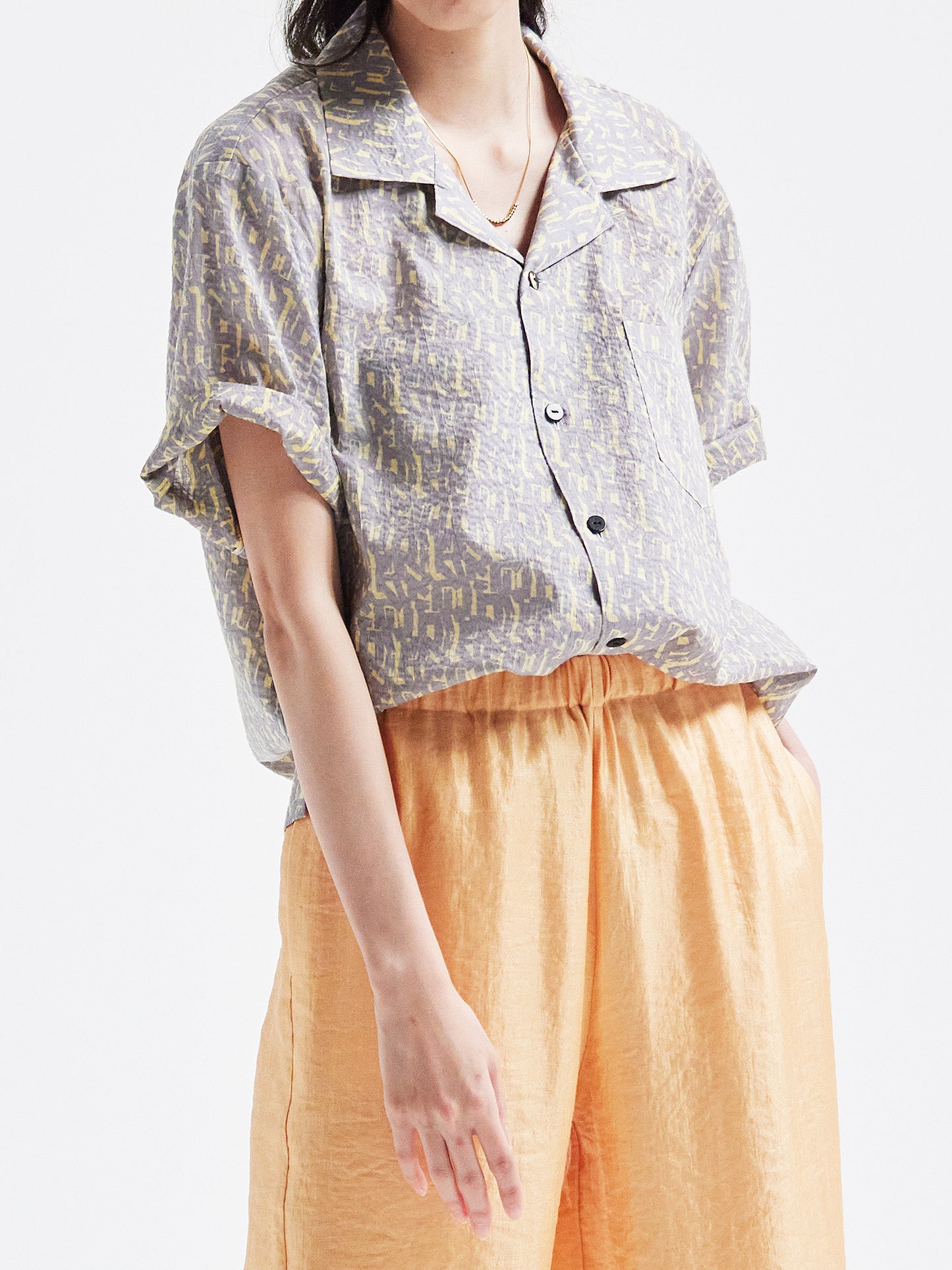 Aloha shirt grey/yellow HA00087