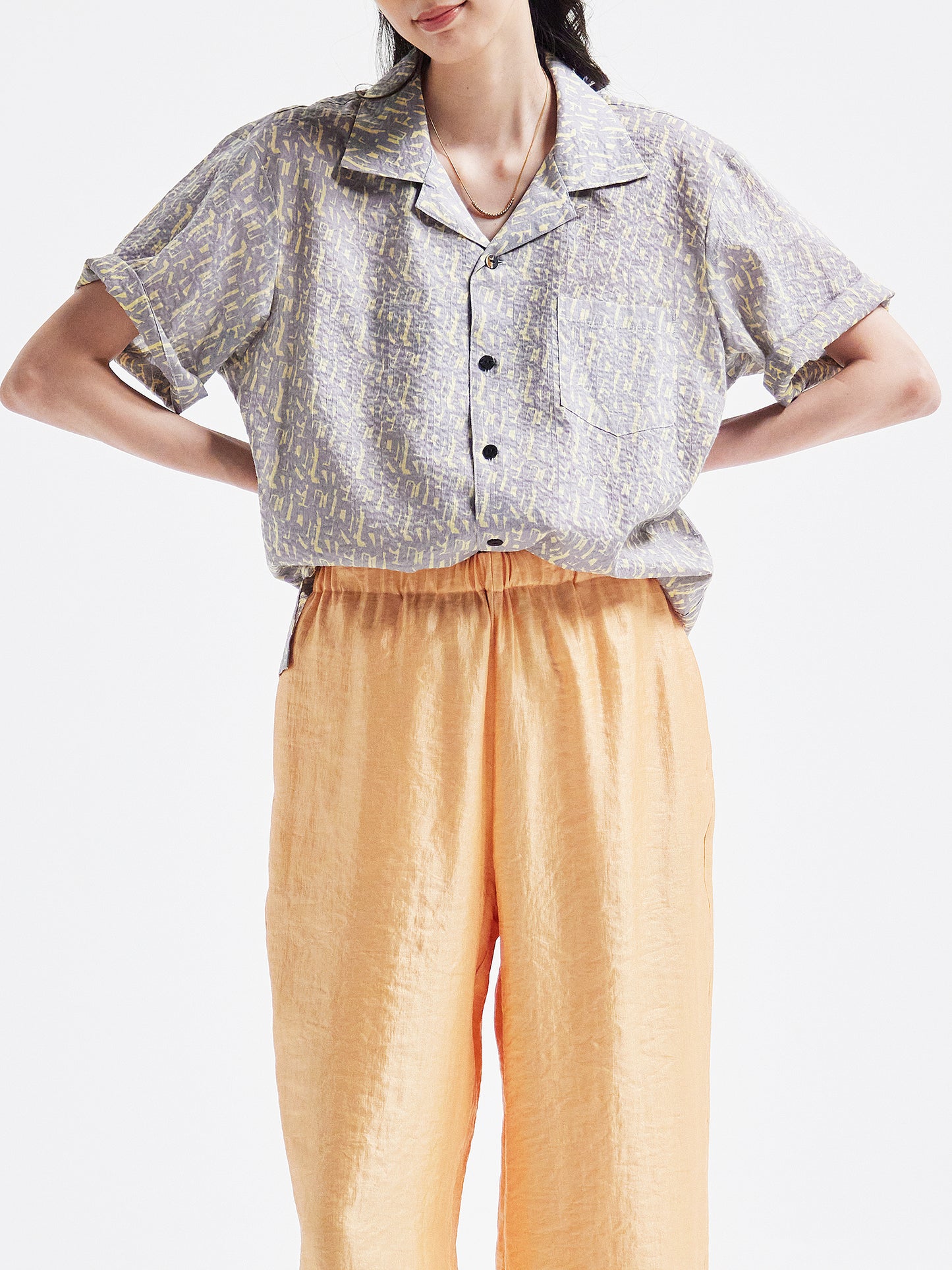 Aloha shirt grey/yellow HA00087