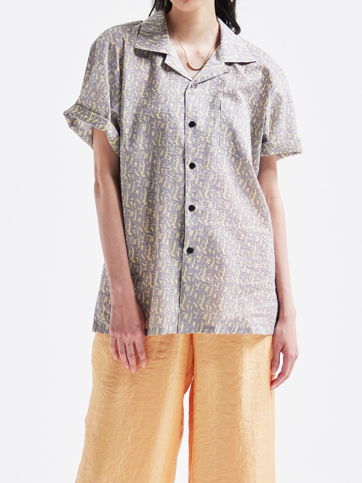 Aloha shirt grey/yellow HA00087