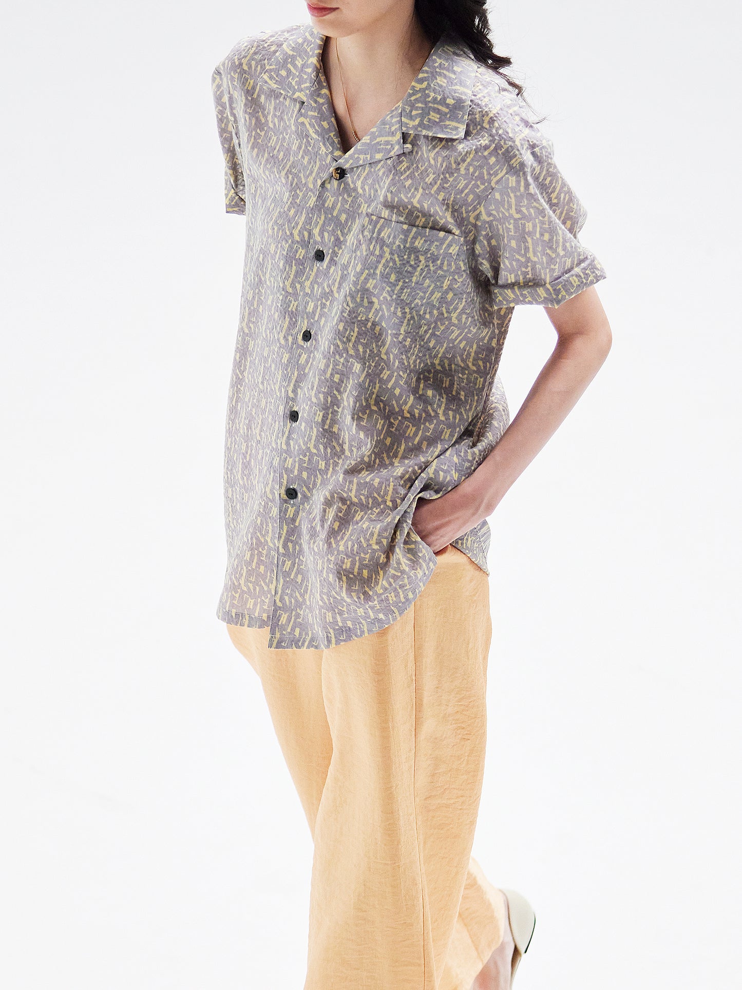Aloha shirt grey/yellow HA00087