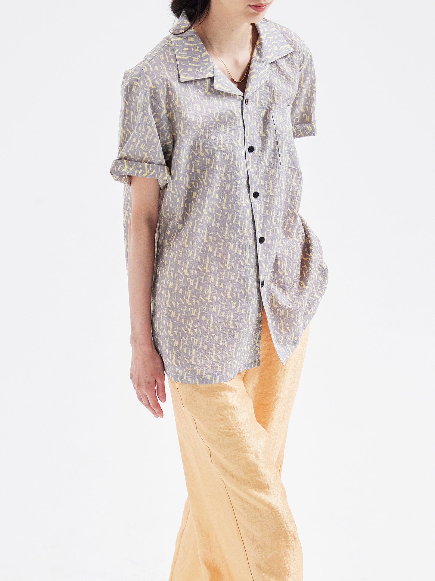 Aloha shirt grey/yellow HA00087