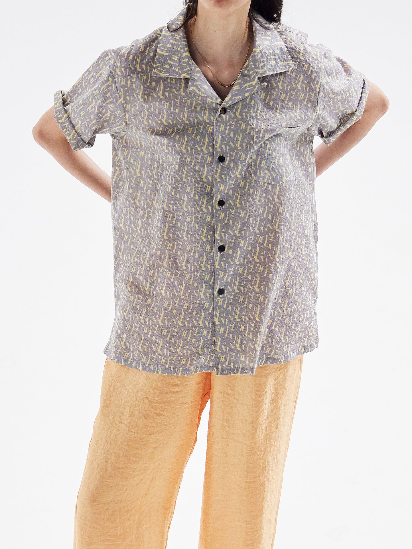 Aloha shirt grey/yellow HA00087