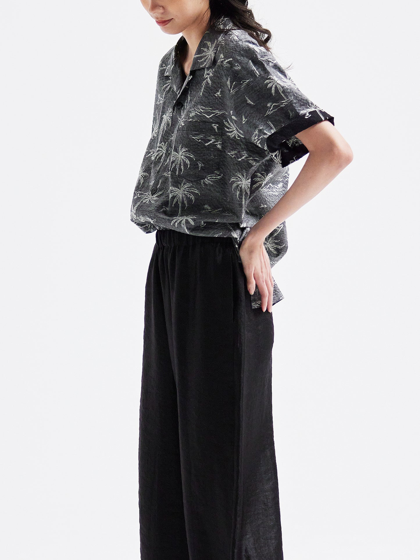 Aloha shirt black HA00088