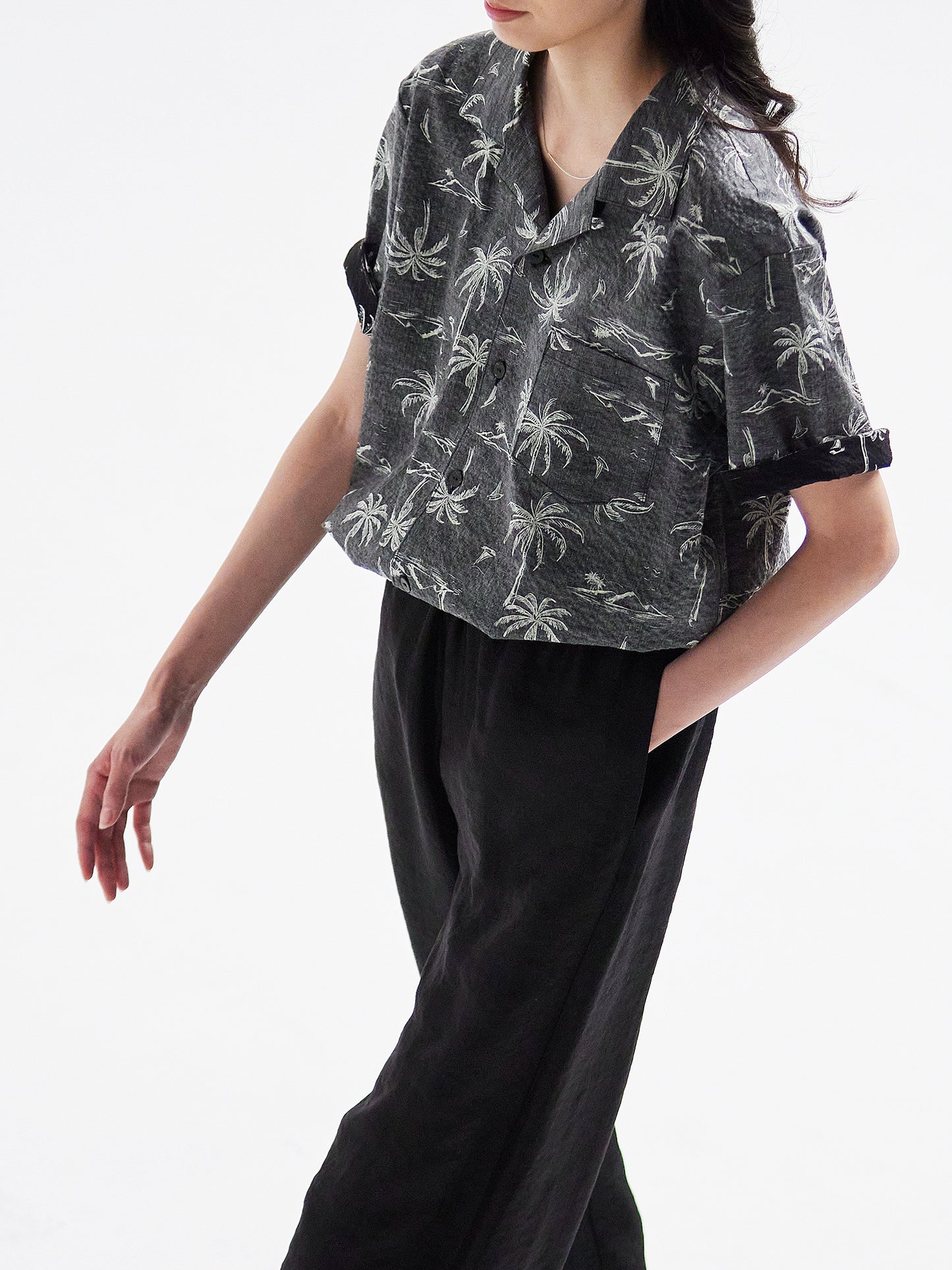 Aloha shirt black HA00088